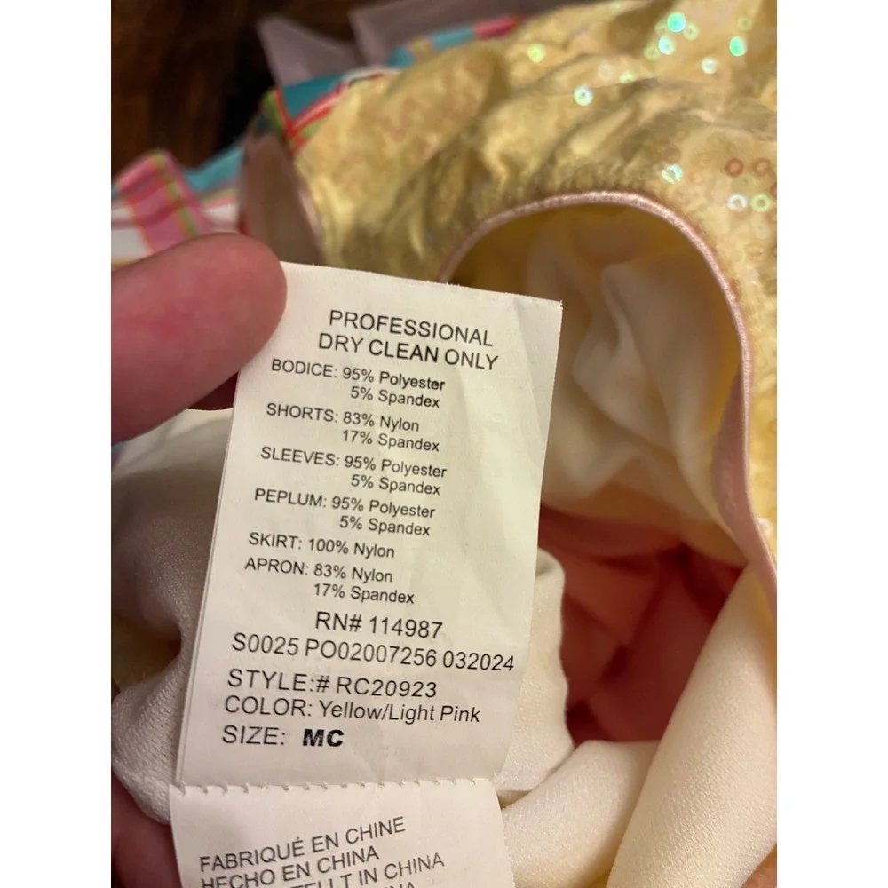 Revolution Dancewear 9 To 5 Sequin Dance Costume Plaid Tulle Skirt Medium Child